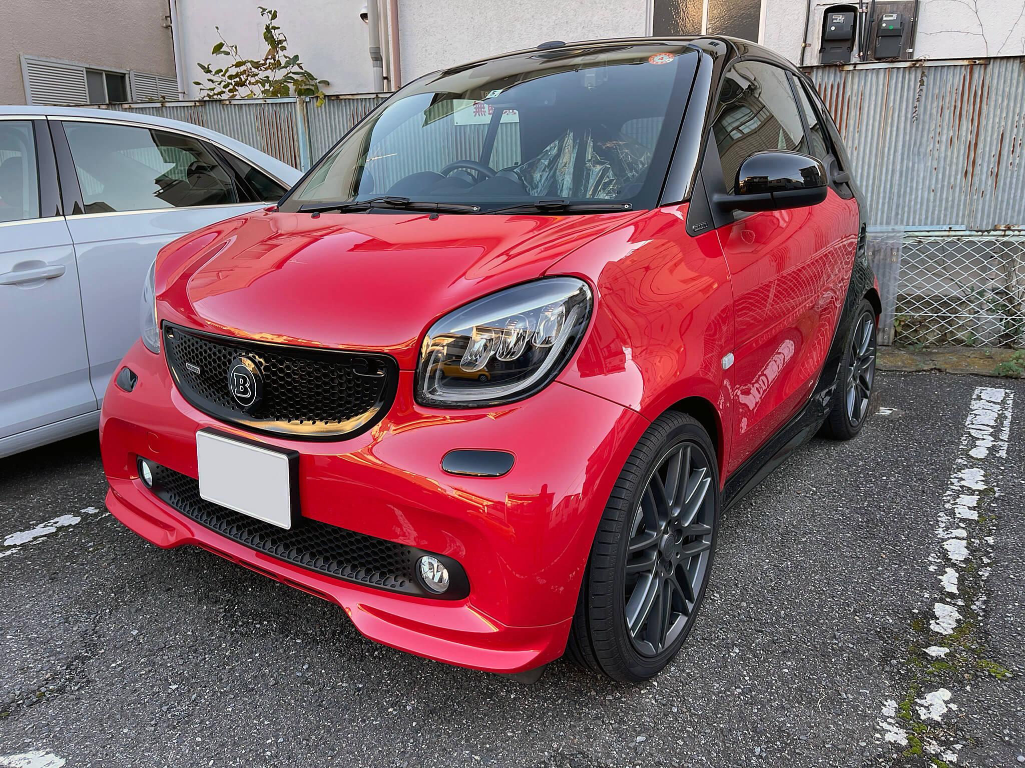 453 smart BRABUS 効きを落とさず低ダストパッドとローター交換